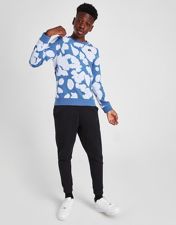 Nike All Over Print French Terry Crew Sweatshirt Junior